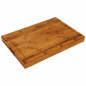 Preview: 2-1 large solid wood block chopping board & serving board in one bamboo block (approx. 50 x 35 x 5 cm) dark bamboo